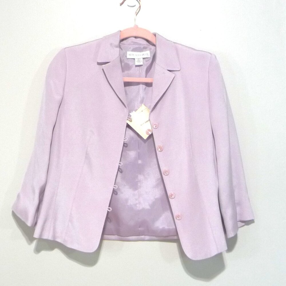 100% SILK SIZE 6P PETITE SOPHISTICATE BLAZER - Picture 2 of 12